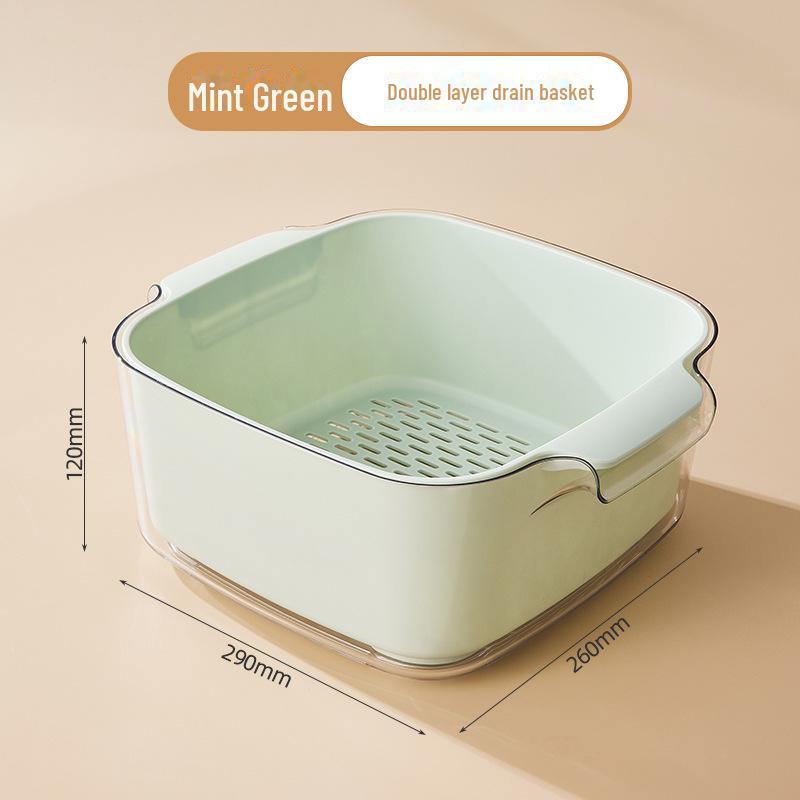 Двухслойная раковина для мытья овощей и сливная корзина - Пластиковая тарелка для фруктов и фильтр для мойки для кухни