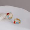 Enamel Heart Earrings: Bai Baihe Style, Gentle Niche Design for Autumn/Winter Trends