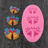 Silicone Bell Mold 3D Effect Making Pastries Decorating DIY Food Grade Christmas Theme Christmas Stencil for Cake Shop