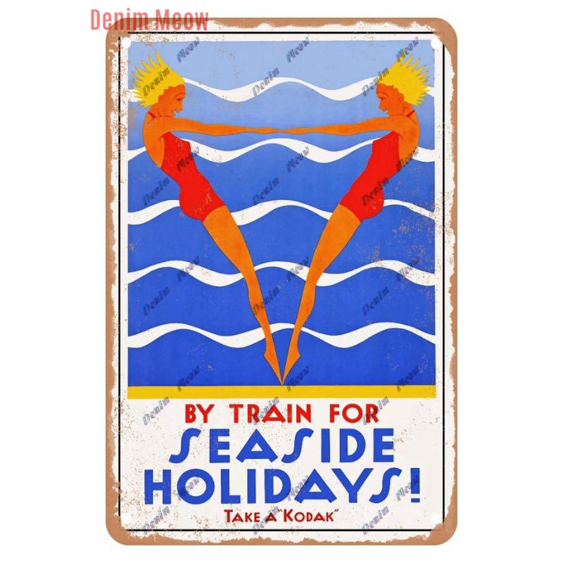 Vintage Sea Turtle Decor Sea Snail Metal Tin Sign Nautical Beach Ocean Theme Retro Seaside Underwater Summer Plates WY