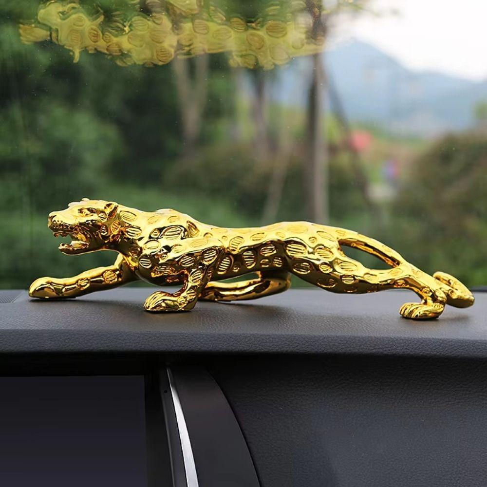 Lucky Animal Cheetah Small Statue Gold Brass Leopard Miniatures Vintage Leopard Figurines  Office
