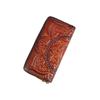 Women's Embossed Genuine Leather Zipper Clutch - Retro Ethnic Style Wallet