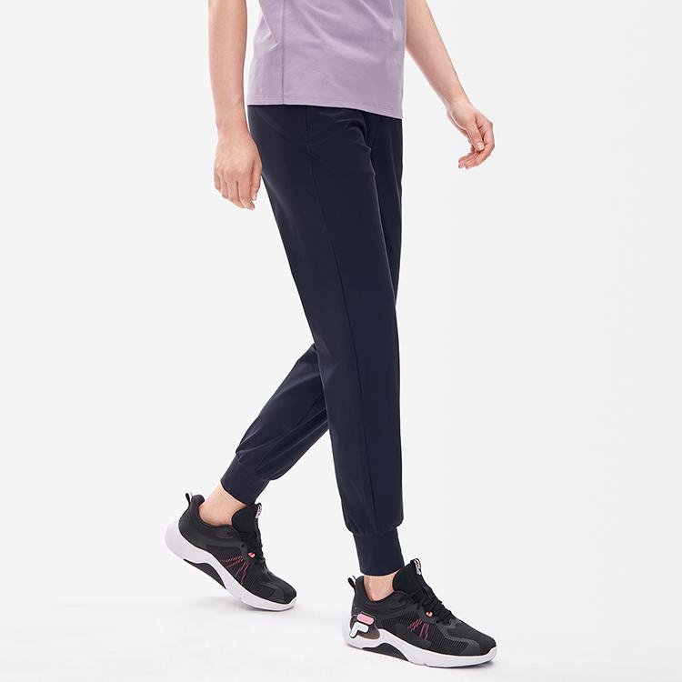 Fila Атлетика Однотонный Логотип Повседневные Зауженные Трикотажные Спортивные Брюки Женские низ Темно-синий A11W231624F-NV