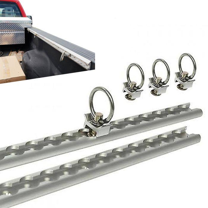 Rail d'arrimage avec 4 anneau d'arrimage pour sécurisation fixation remorque 1m
