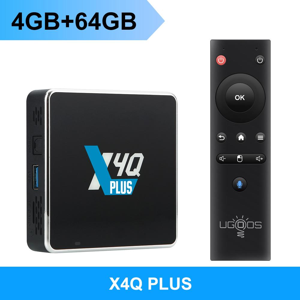 UGOOS X4Q Extra/Plus/Pro/Cube Smart TV Box Android 11 Amlogic S905X4 Set top Box AV1 1000M Dual Wifi BT5.1 4K 4G 32G/64G/128G 2G/16G