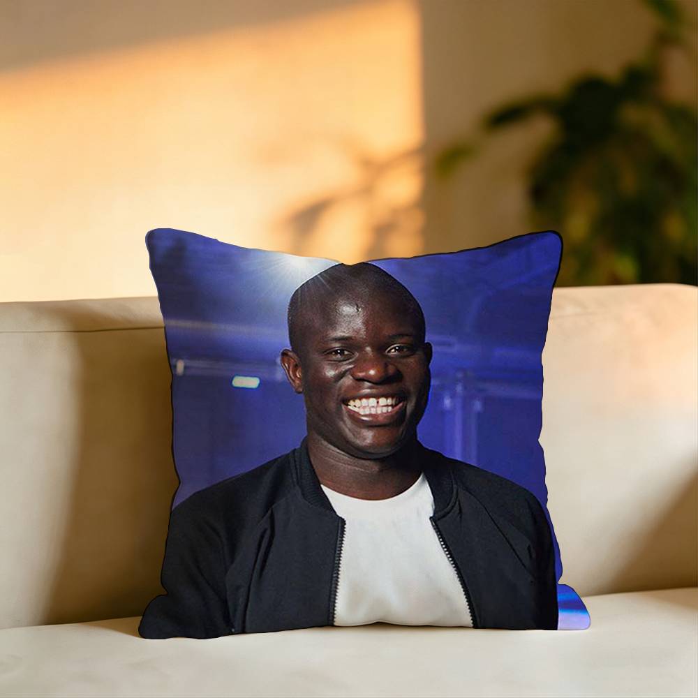 Football Star Kante Pillow Case Square DoubleSided Sofa Cushion Cover Bedroom Bedside Pillow
