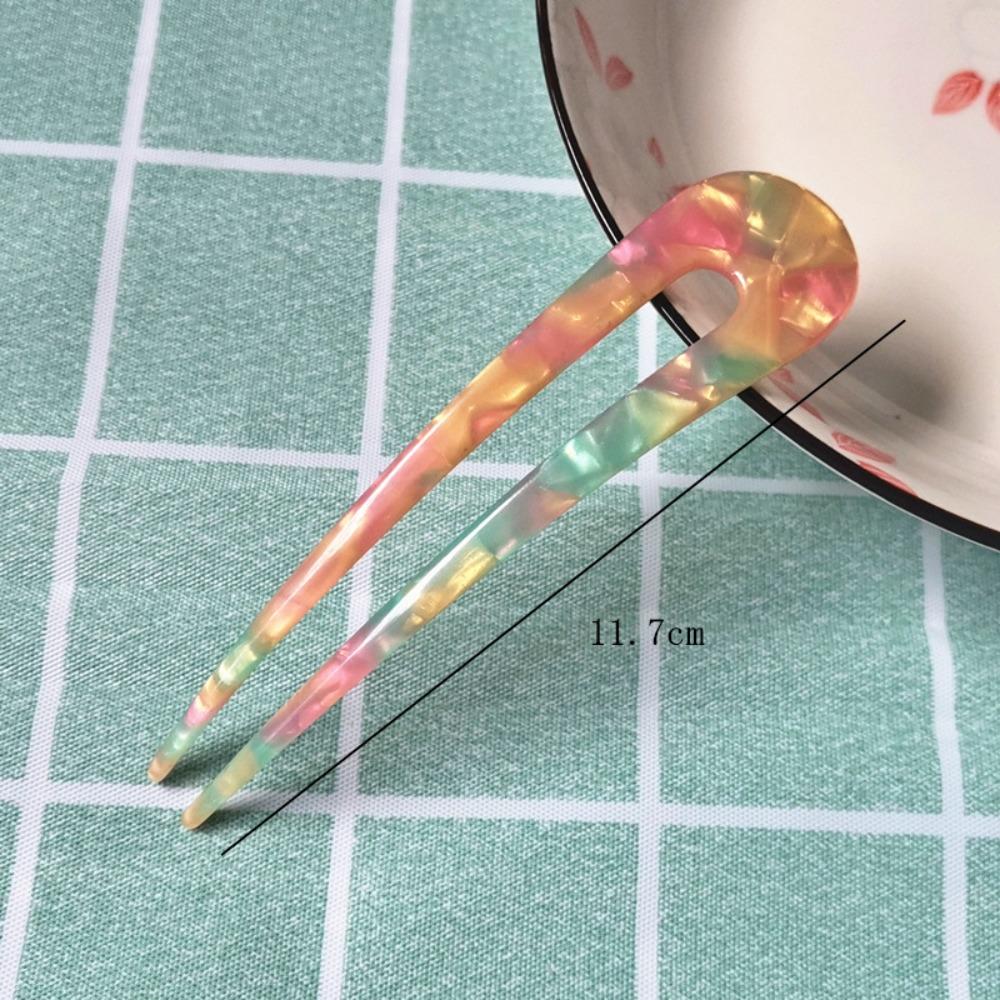 Geometric Design Hair Pins Acetate Hair Bun Fashion Hair Sticks for Women Girls