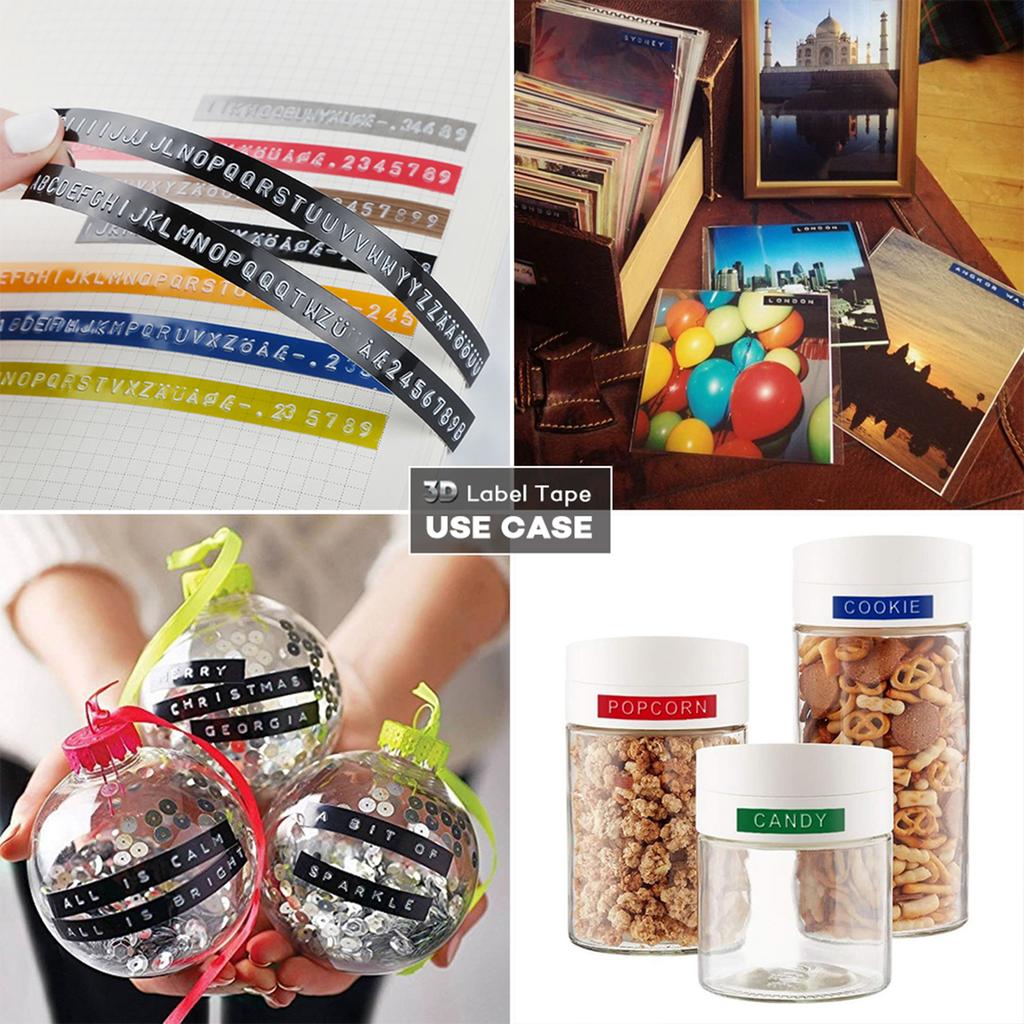 Запасная лента для 3D-пластмассового тиснения этикеток для устройства для изготовления этикеток DYMO 12965 1610 с 3/8 дюйма * 9,8 футов, 1 шт.