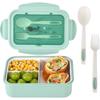 Bento Lunch Container For Kids Bento Adult Box With 3 Compartment Leak-proof Microwave Dishwasher Freezer Safe Meal Fruit Snack