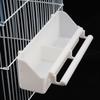 Bird Food Bowl Cups White Birds Feeder Hanging Food Feeder for Parrot Pigeon Bird Cage Extended Food Box Pet Cage Feeding Box