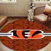 Bengals Team Logo Artwork Round mat, Anti-slip Circle Carpet Chair rug For livingroom,Bedroom, doormat home decor Gift Christmas Gifts