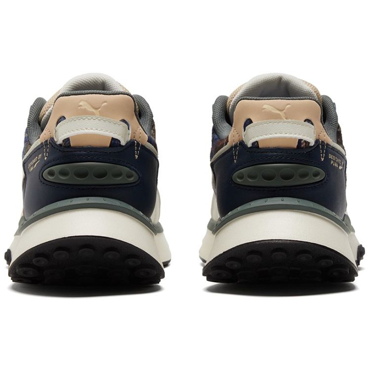 Puma Wild Rider Fabric Layered Leather Plaid Sports Low-Top Lifestyle Shoes Unisex Sneakers Blue 384186-01