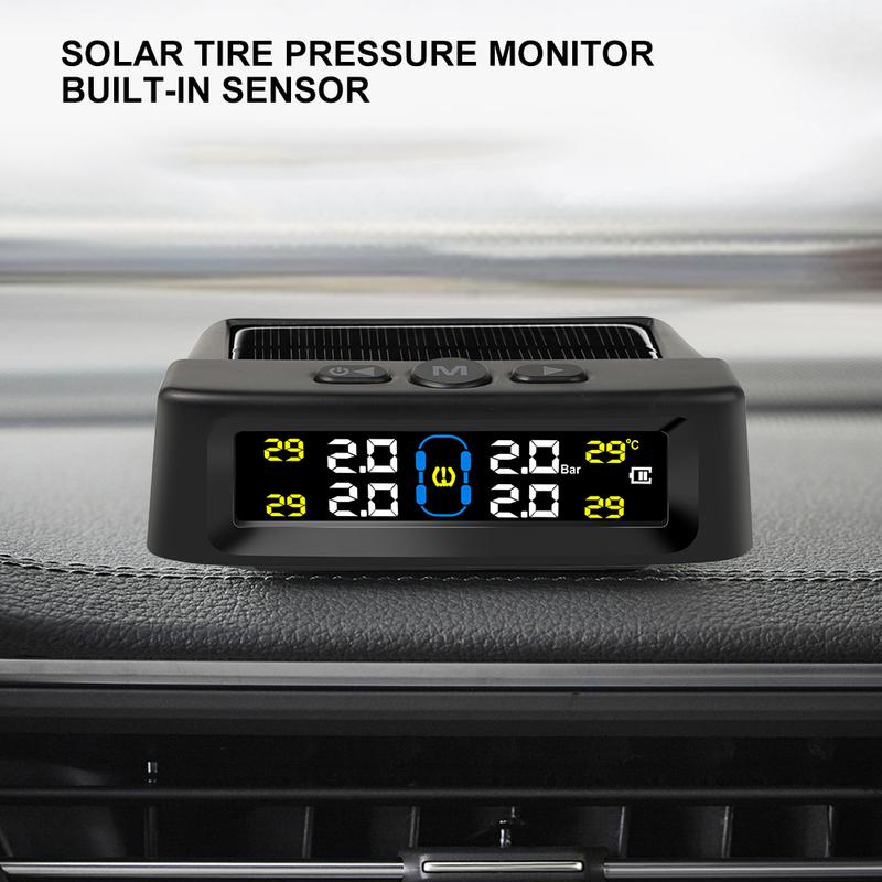 Солнечная энергия TPMS автомобильный монитор давления в шинах интеллектуальная автоматическая охранная сигнализация цифровое предупреждение о давлении в шинах температура