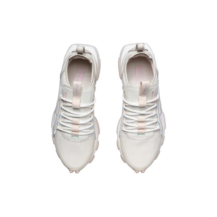 Кроссовки для бега Li Ning Женские Низкие Бело-абрикосовые AGCR102-1