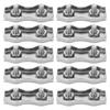 10pcs 304 Stainless Steel Steel Wire Rope Clip M3 Size Double Bolt Wire Clamp  Electric Fences