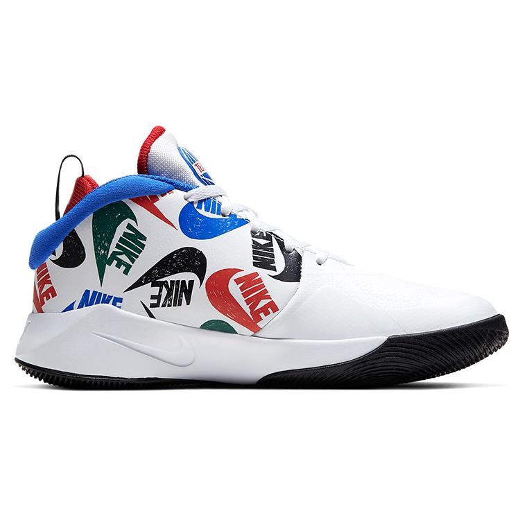 Nike Кроссовки для баскетбола Team Hustle D 9, износостойкие, дышащие, средней высоты, для выступлений, Черно-бело-синие CW5815-100