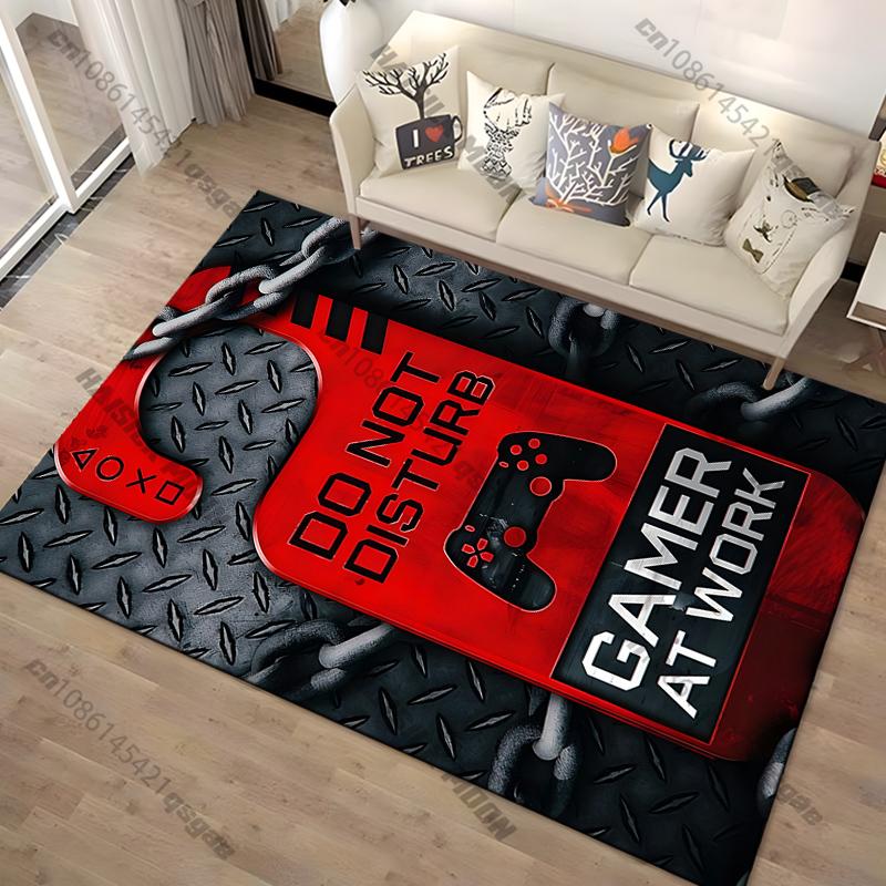 Modern Colorful Gaming Themed Carpet Non Slip Floor Mat for Living Room Kitchen Entrance Door Balcony Washable Rug Home Decor
