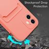Silicone Phone Case with Card Holder & Camera Lens Protection (for iPhone 12 6.1 Inch) - Pink