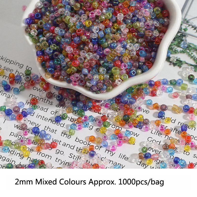 2 3 4mm Glass Filled Silver Mixed Color Rice Beads Handmade Diy Ring Earrings Bracelet Tassel Loose Beads Jewelry Materials Beads for Jewelry Making