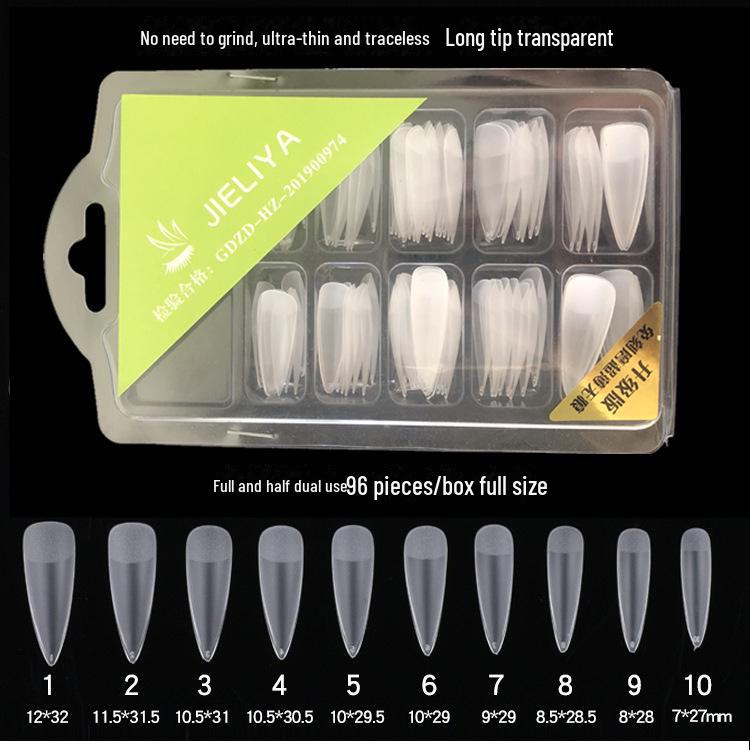 Ультратонкие матовые овальные патчи для ногтей — двойного назначения, цельные и половинчатые (96 шт.)