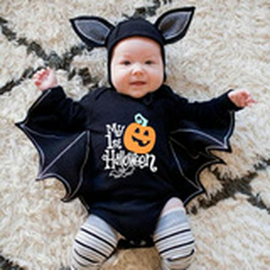 European & American Baby Bat Hooded Romper Set: Boys & Girls Onesie Jumpsuit (2-Piece).