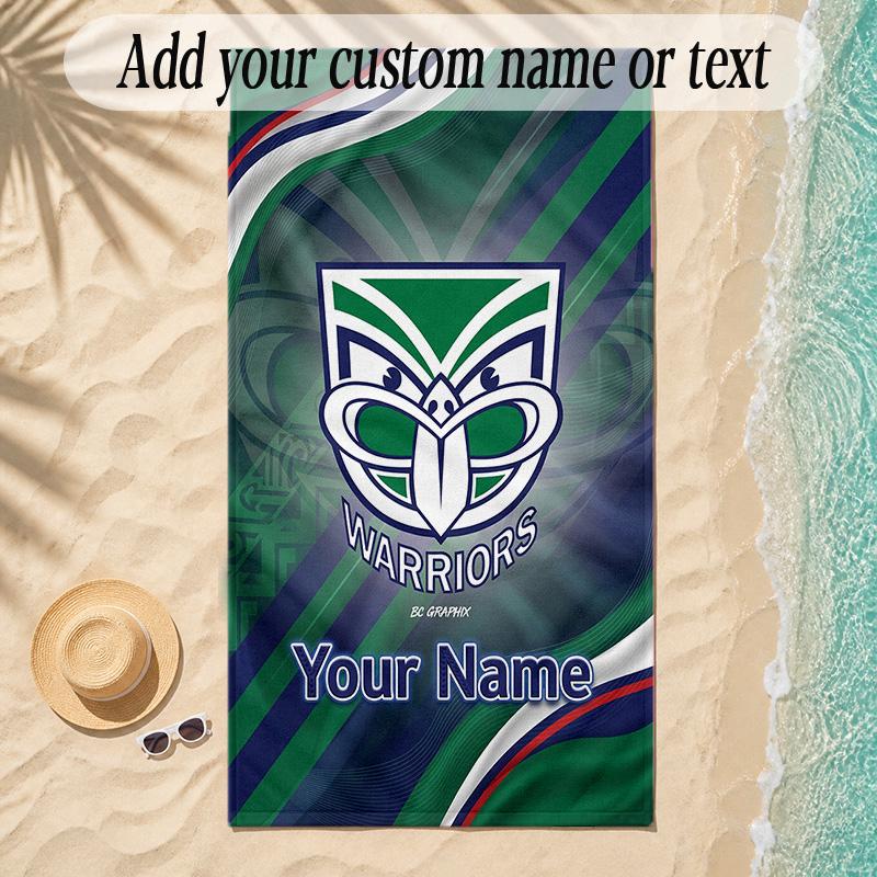 Beach TowelWigan Warriors Custom Name Text Personalized Soft Towel for Beach Pool Indoor Home Decor Gift
