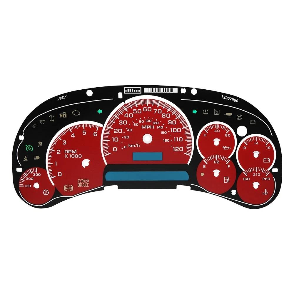 MPH Gauge Face Overlay LED Version Trans Temp for Silverado Sierra Tahoe