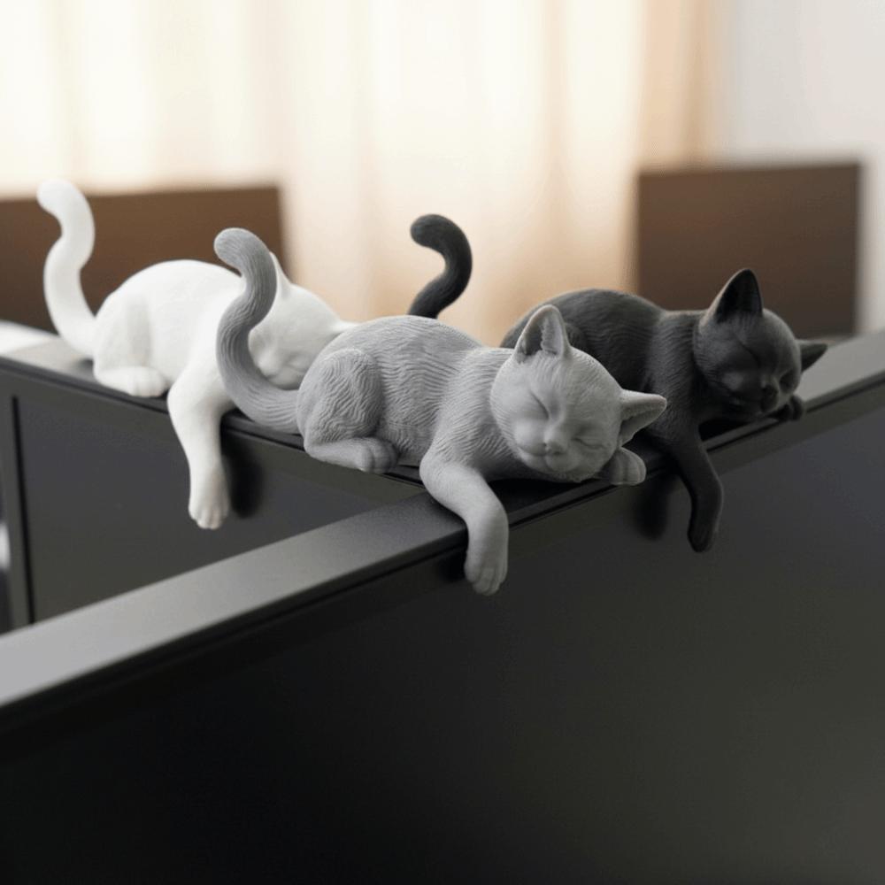 Cute Sleeping Cat Ornament 3D Printed Cat Statues Crafts Decorative Cat Statues Bedroom Decor