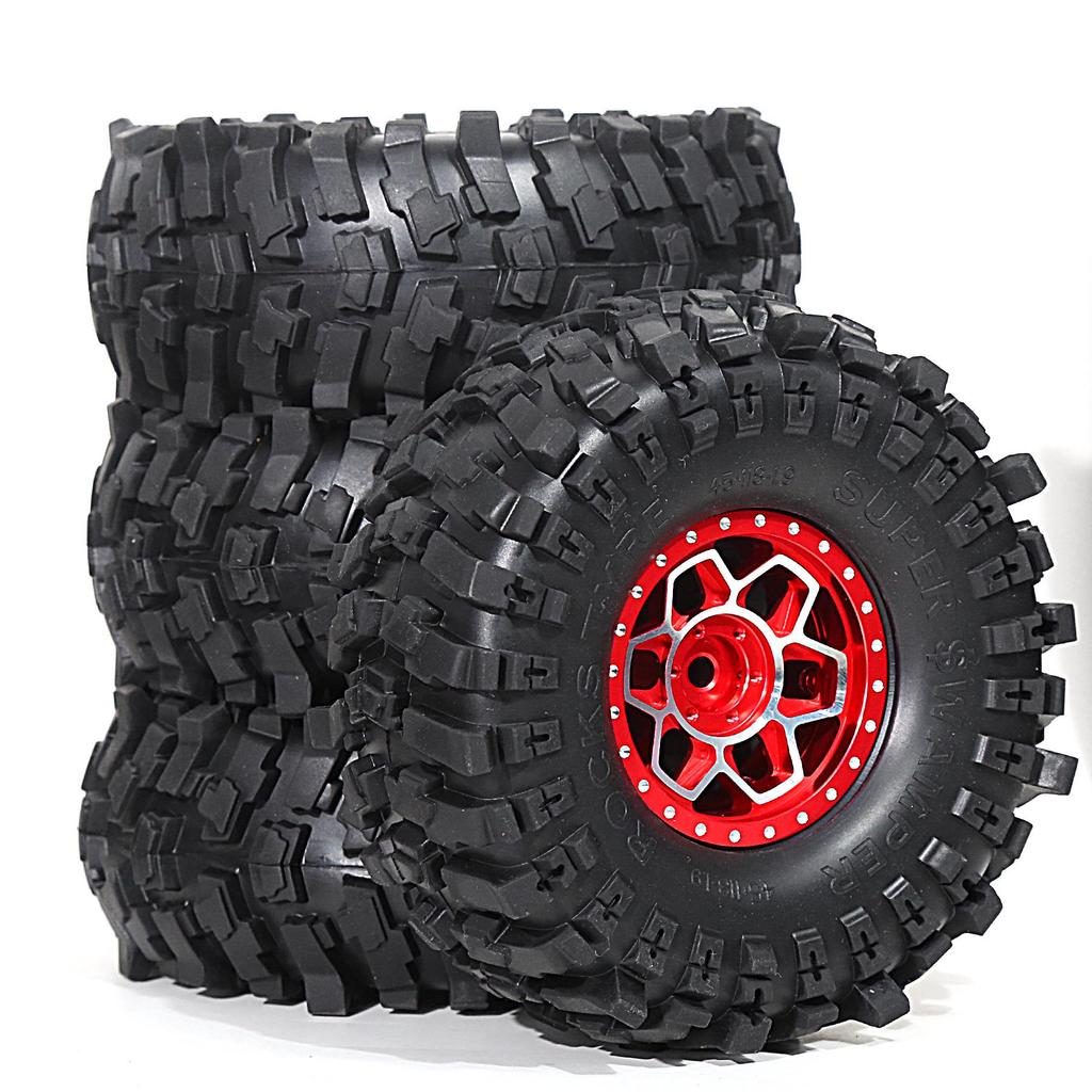 RS Red Spider 1/10 Crawler Car with 1.9" African Lion Tires & Heavy Criminal Rims in Red, Green, Black