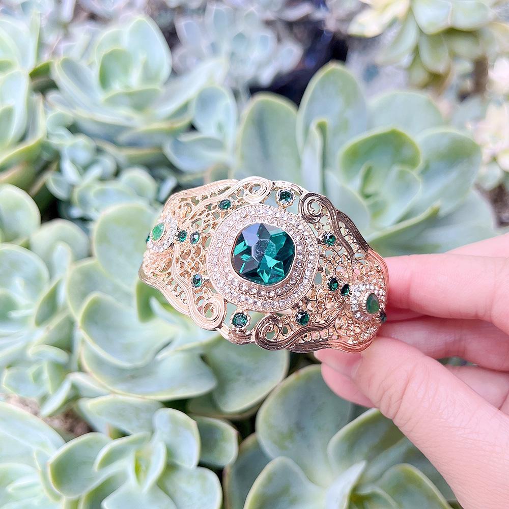 Шикарный женский браслет золотого цвета с цветком, браслет с кристаллами для невесты, свадебный ювелирный подарок