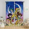 Оконная занавеска для комнаты, 2 панели, занавески для кухни с изображением Сейлор Мун, занавески для домашнего интерьера, тюль для спальни, украшение на Хэллоуин