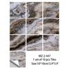 10pcs Marble Tile Sticker Self-adhesive Waterproof Wall Sticker, Removable Wallpaper