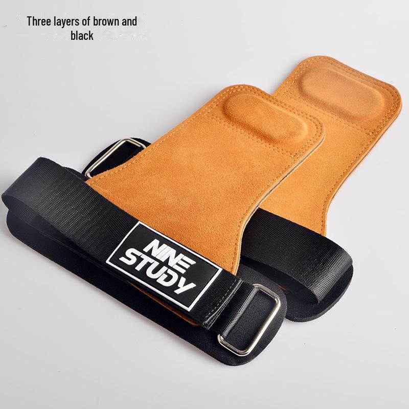 Нескользящие перчатки из коровьей кожи с поддержкой запястья для тяжелой атлетики и фитнеса