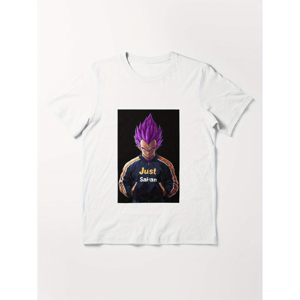 Just Saiyan Vegeta T-Shirt,Soft Breathable & Fade-Resistant, Classic Fit for Daily Casual Wear