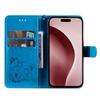 For iPhone 16 Pro Leather Case Cat Bee Pattern Phone Cover Wallet Stand with Strap