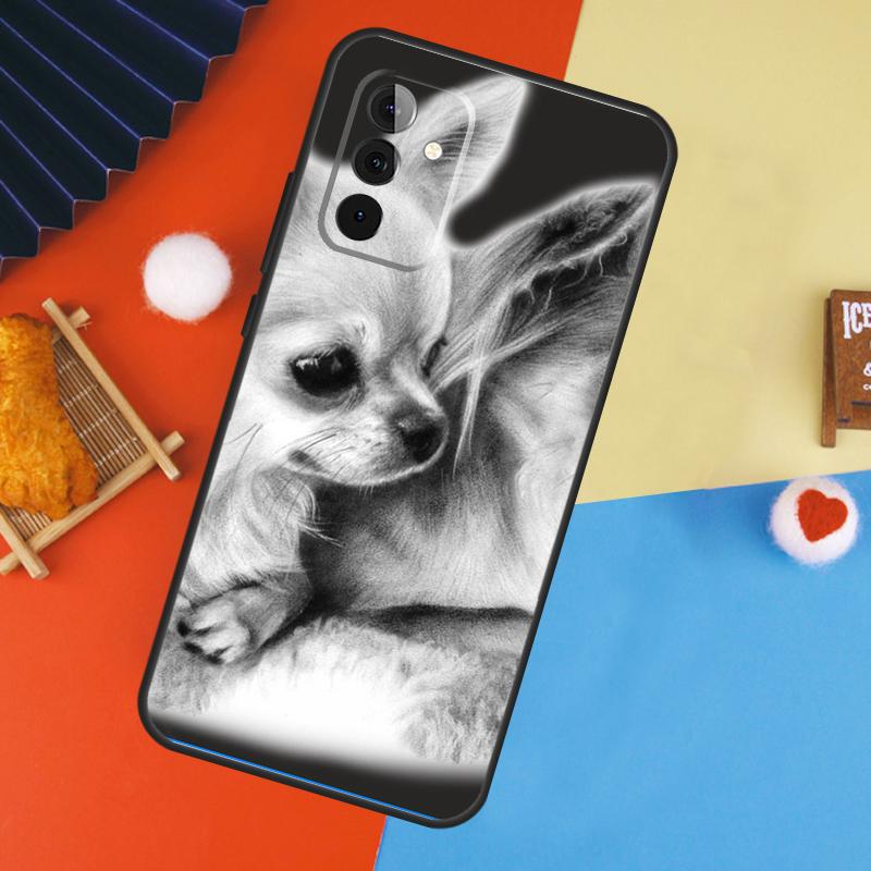 Чихуахуа Лицо Цветочный Чехол для Собаки Для Samsung Galaxy A54 A34 A14 A15 A35 A55 A52 A32 A12 A51 A71 A13 A23 A33 A53 Чехол