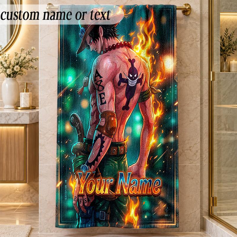 Beach TowelOne Piece Custom Name Text Personalized Soft Towel for Beach Pool Indoor Home Decor Gift