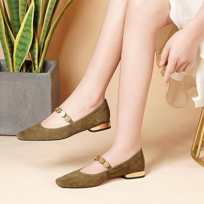 Квадратный каблук 2025 осень новинка обувь Duobao ретро Мэри Джейн женские туфли-лодочки женские с мягкой кожаной подошвой