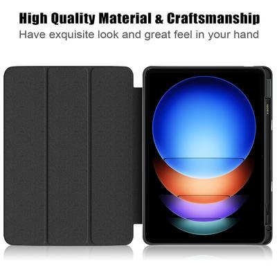 Для Xiaomi Pad 6S Pro 12.4 Чехол Тройная подставка Кожа PU Чехол для планшета со слотом для стилуса