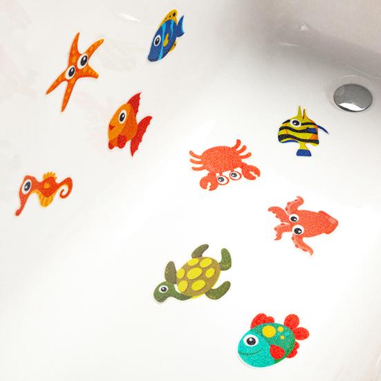 1 комплект, наклейка для ванны, яркие цветные клейкие наклейки с цветочным и животным узором, противоскользящие наклейки для душа для ванной комнаты