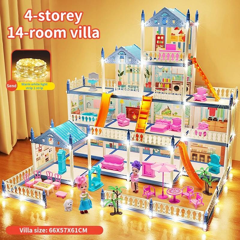 Кукольный домик для девочки DIY большой набор для виллы собранный кукольный домик ролевые игры игрушки подарок
