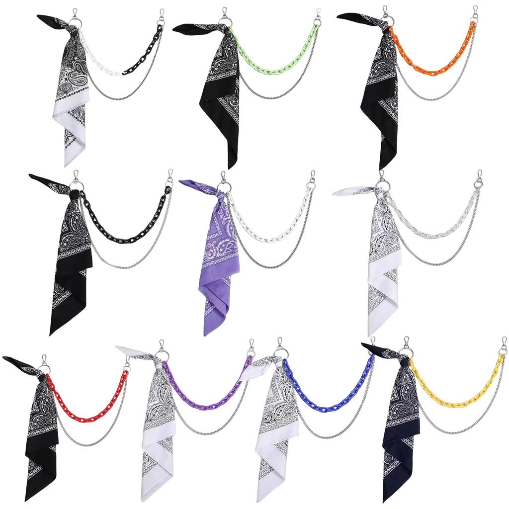 Флуоресцентный цвет Хип-хоп поясная цепь Цветок Бандана Поясной шарм Уличная цепь для брюк Цепь для джинсов Цепь для брюк Цепь для кошелька