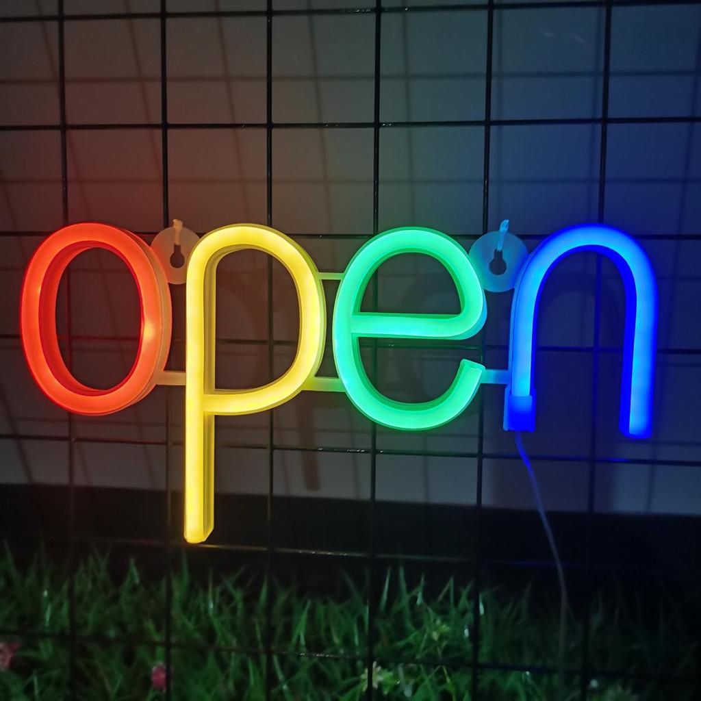 Современная светодиодная неоновая настенная вывеска 'Open' - Осветите свой дом стильным сиянием