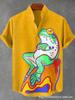 European and American 1D digital printing loose trend short-sleeved lapel cardigan, shirt wholesale