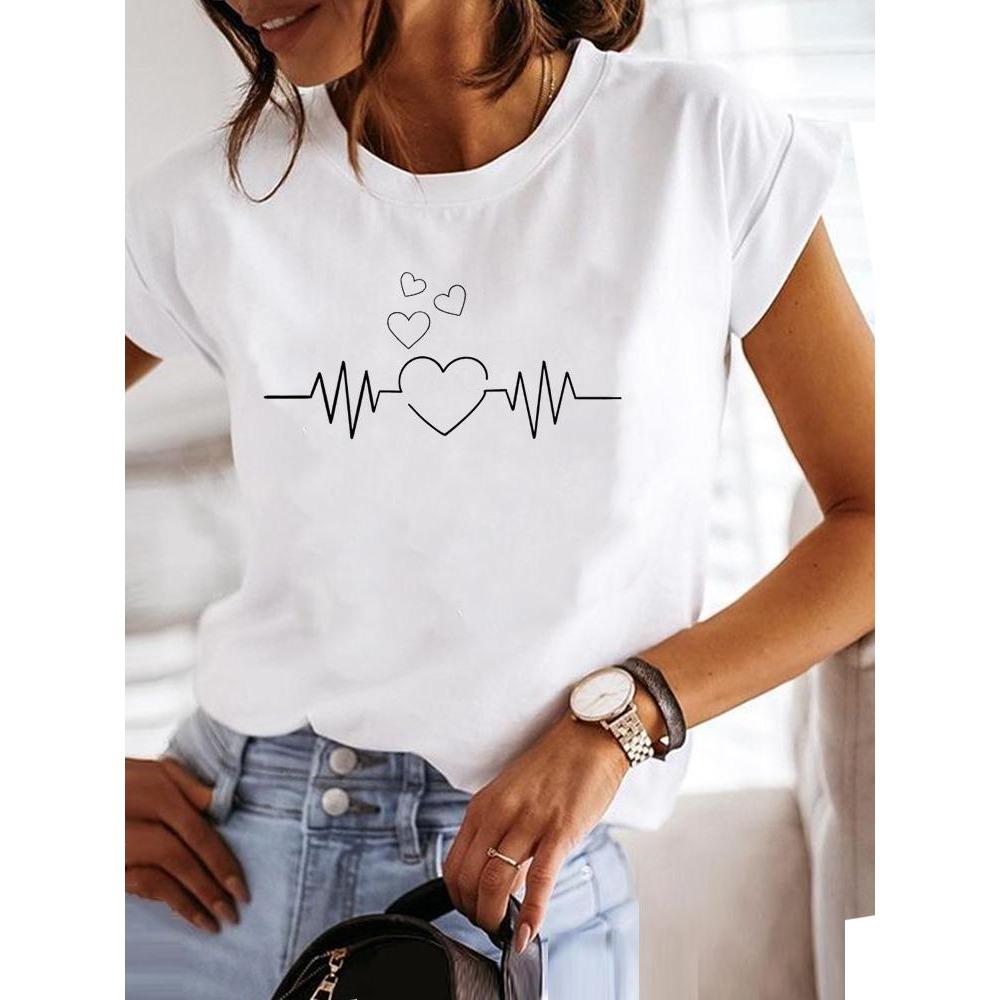 Love Style Trend Cute 90s Short Sleeve Print T Shirt Clothing Tee Women Graphic T-shirt Summer Clothes Fashion Female Top