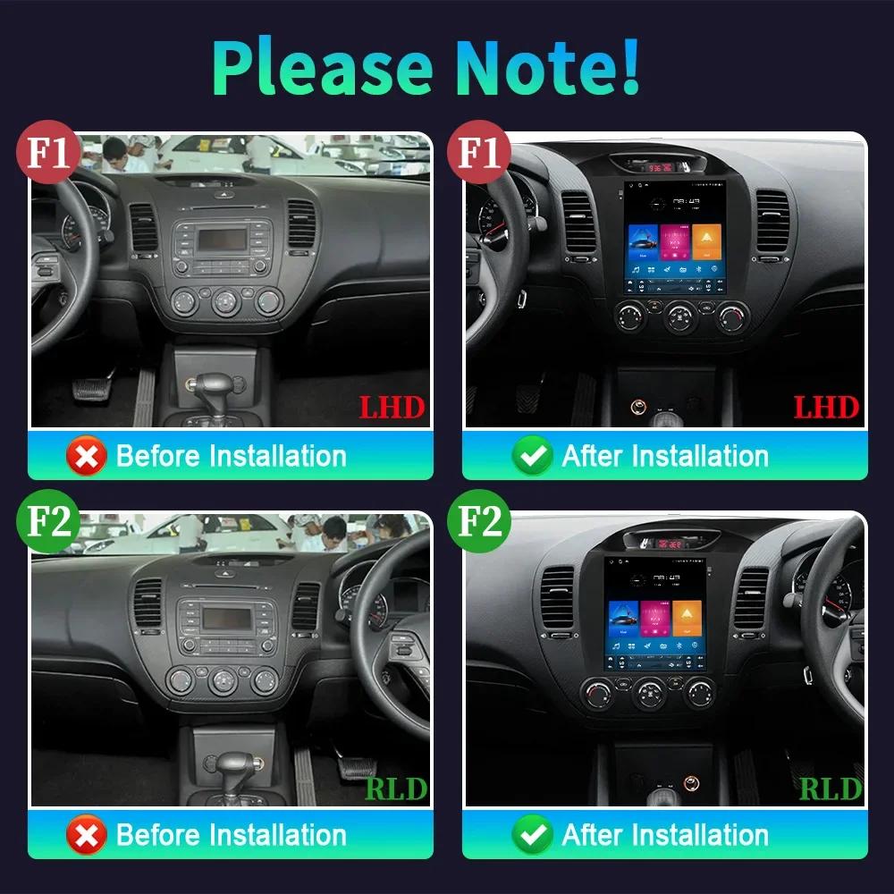 9,7 дюйма для Kia Cerato K3 Forte 2013-2017 QLED Android 14 автомобильное радио мультимедиа GPS беспроводной CarPlay 4G головное устройство экран стерео