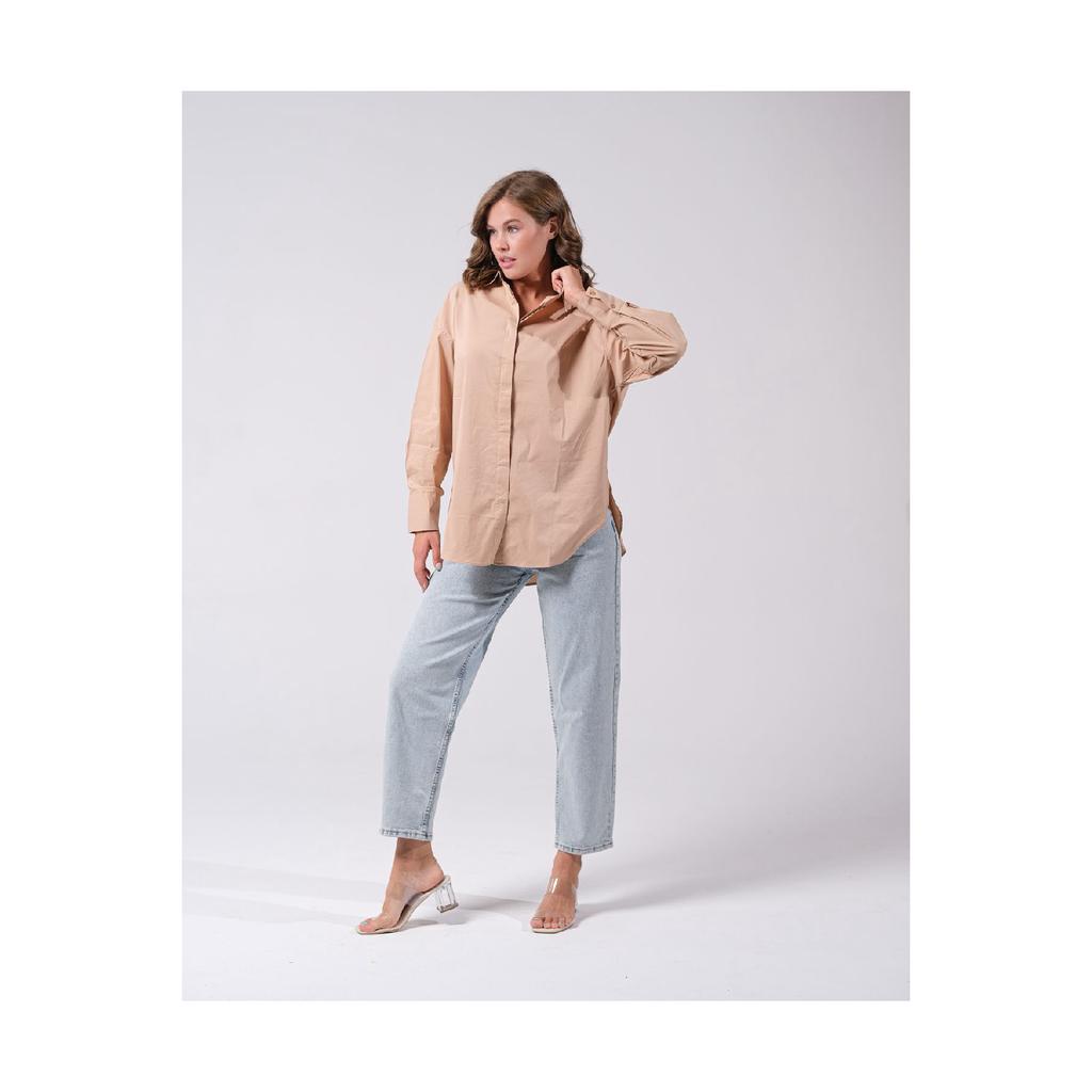 Oversized Fit Classic Women's Shirt Cotton Fabric