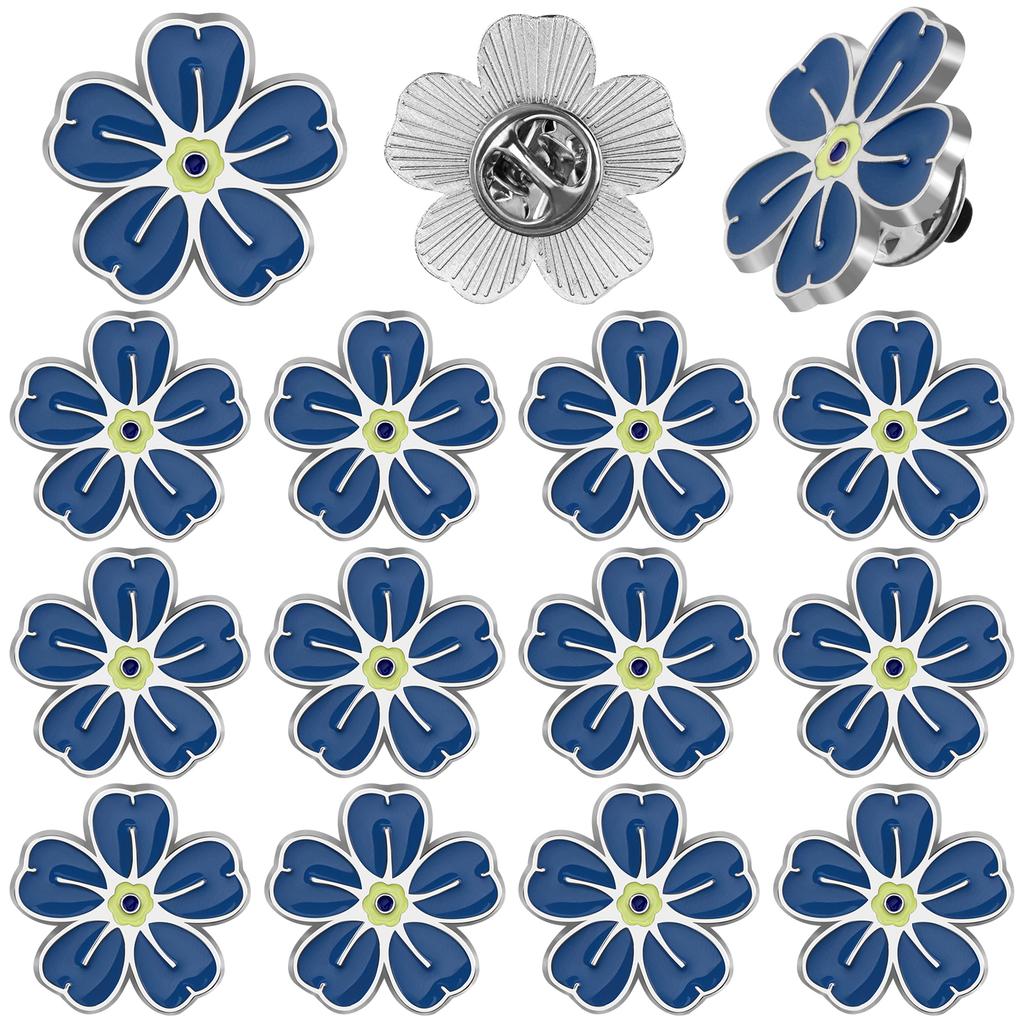 Значок-булавка «Незабудка» Памятные значки Оптом Празднование жизни Похоронные сувениры Болезнь Альцгеймера Деменция Цветок незабудки Значок на лацкан