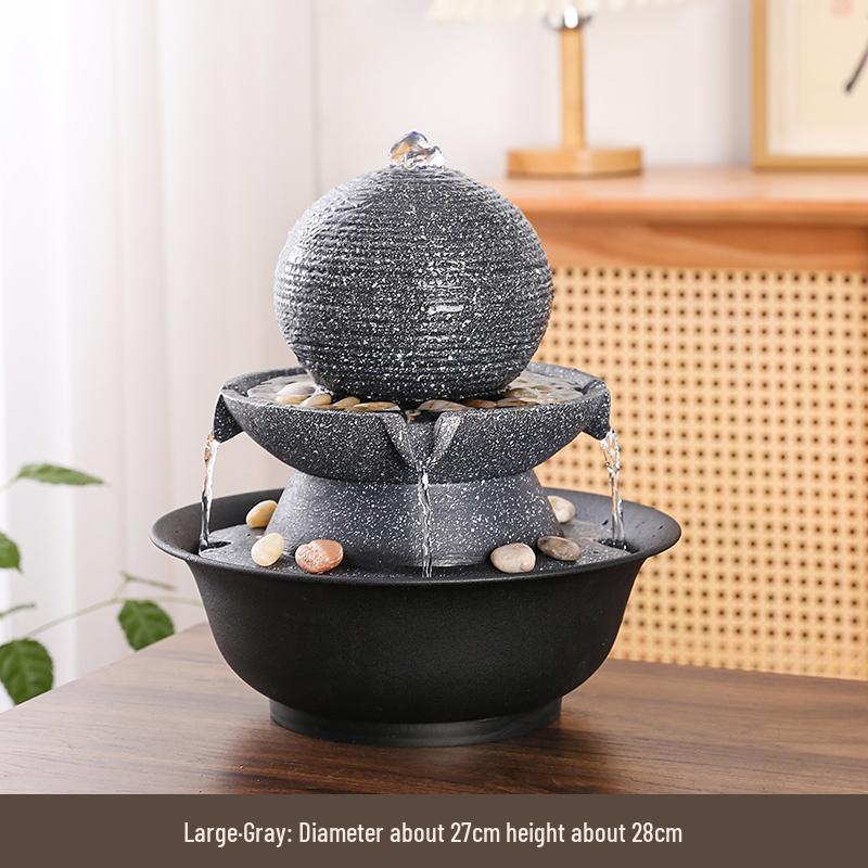 Фонтан «Колесо богатства фэн-шуй на удачу» – Современный минималистичный настольный водный элемент, Идеальный подарок на новоселье или день рождения.