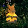 Solar Powered Rabbit Reading Books Ground Lamp Waterproof Outdoor Light for Courtyard Garden Corridor Lawn Pathway Decoration